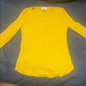 Old Navy Yellow Ribbed Long Sleeve Top